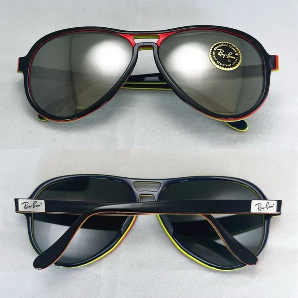 New Vintage B&L RayBan Vagabond G31 Mirror Black Red Green Yellow Sunglasses 1960 main image 4